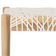 Safavieh Bandelier Leather Bench in Off White and Light Oak