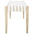 Safavieh Amalia Leather Bench in White and Light Oak