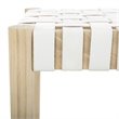 Safavieh Amalia Leather Bench in White and Light Oak