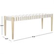 Safavieh Amalia Leather Bench in White and Light Oak