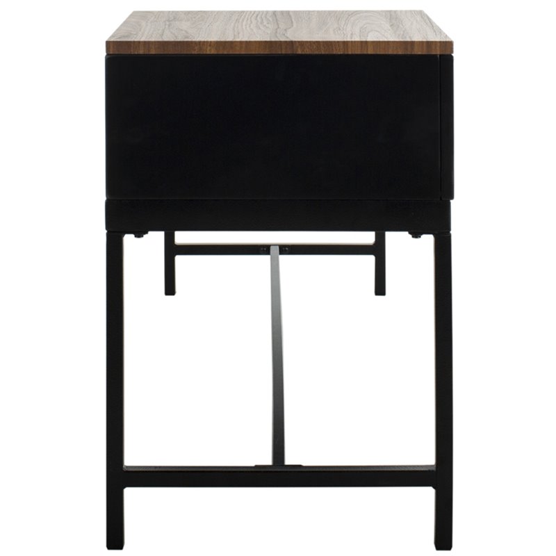 Safavieh Maruka Faux Leather Storage Bench in Brown and Black