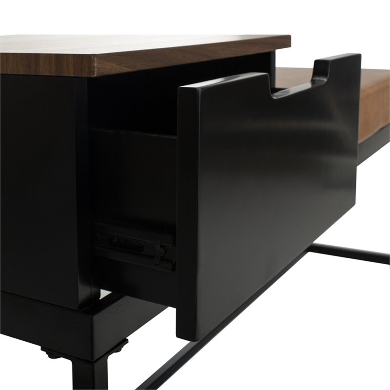 Safavieh Maruka Faux Leather Storage Bench in Brown and Black