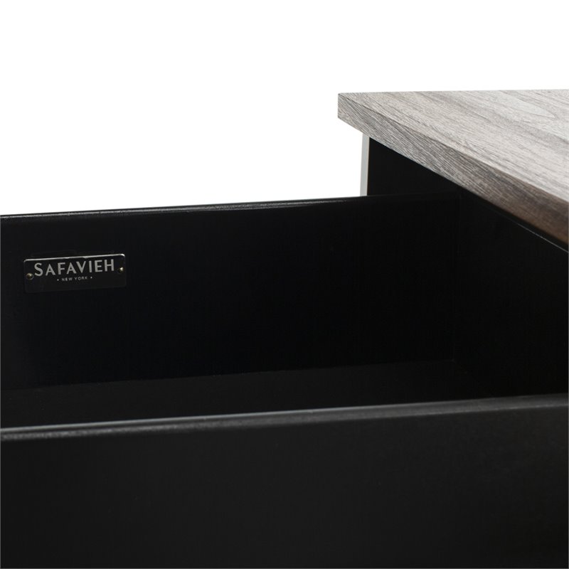 Safavieh Maruka Faux Leather Storage Bench in Brown and Black