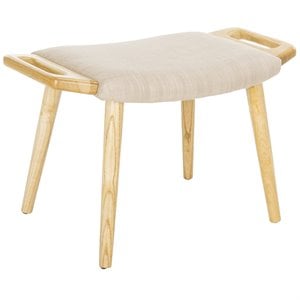 Safavieh Yara Upholstered Bench in Beige and Natural