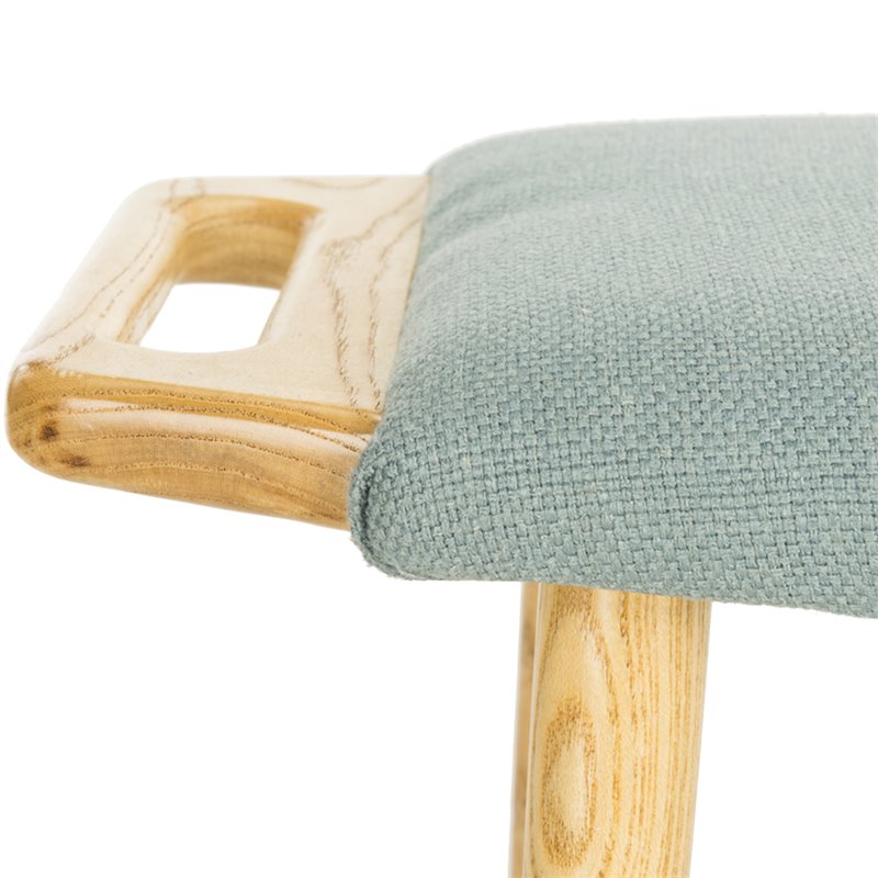 Safavieh Yara Upholstered Bench in Blue and Natural