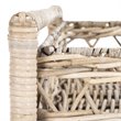 Safavieh Ambrose 2 Tier Rattan Bar Cart in Gray Wash and Antique Brass