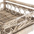 Safavieh Ambrose 2 Tier Rattan Bar Cart in Gray Wash and Antique Brass