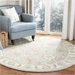 Safavieh Blossom 6' Round Hand Tufted Wool Rug in Aqua and Ivory