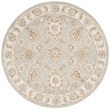 Safavieh Blossom 6' Round Hand Tufted Wool Rug in Aqua and Ivory