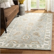 Safavieh Blossom 8' x 10' Hand Tufted Wool Rug in Aqua and Ivory