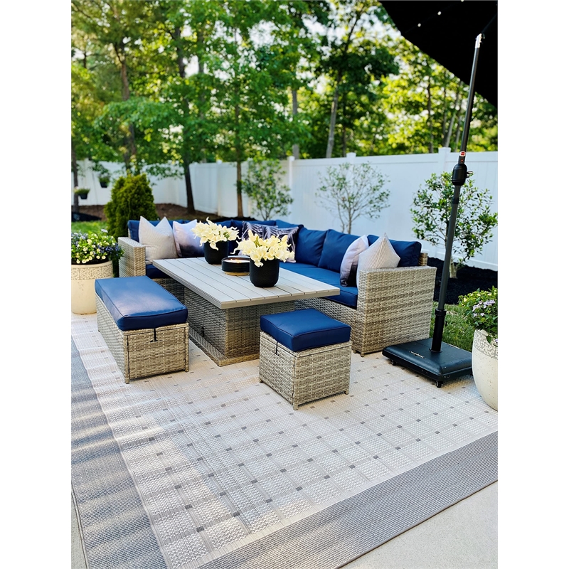 Safavieh Bermuda 9' x 12' Rug in Gray and Ivory