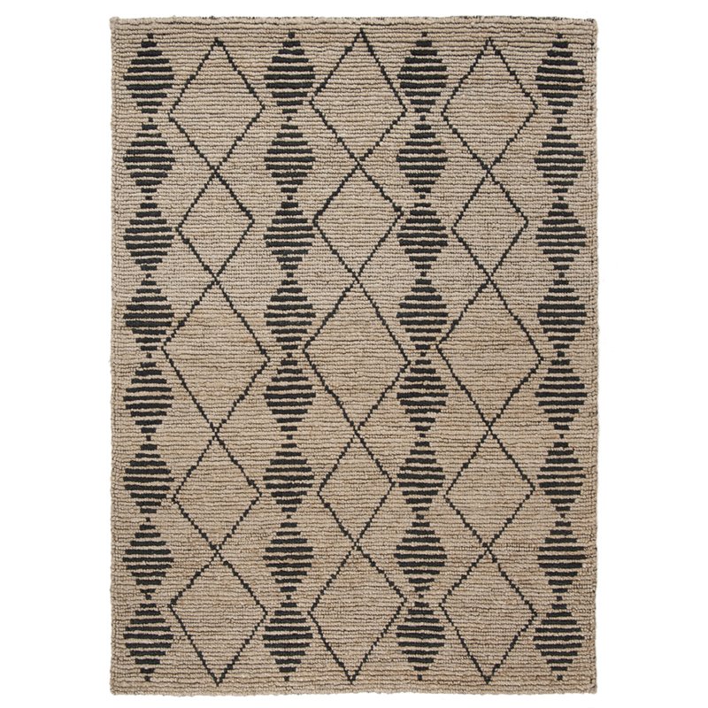 Black & Tan Area Rug Rectangle 3' x 5'. INCLUDES Rug Pad. Black