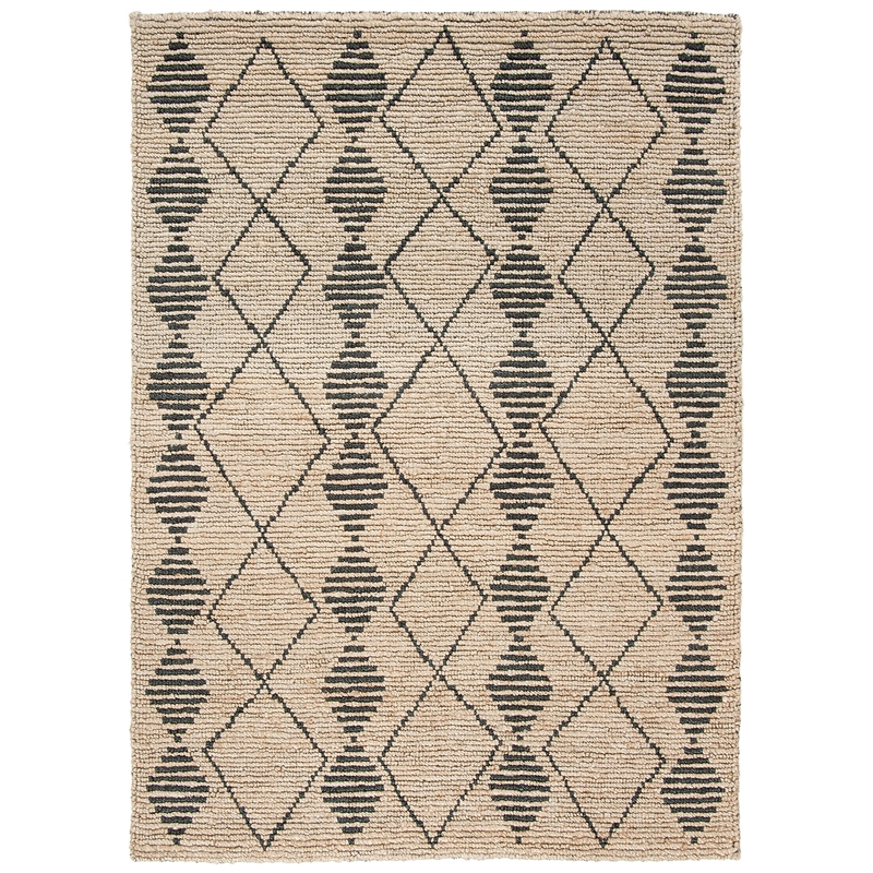 Safavieh Bohemian 5' x 8' Hand Loomed Jute Rug in Beige and Black