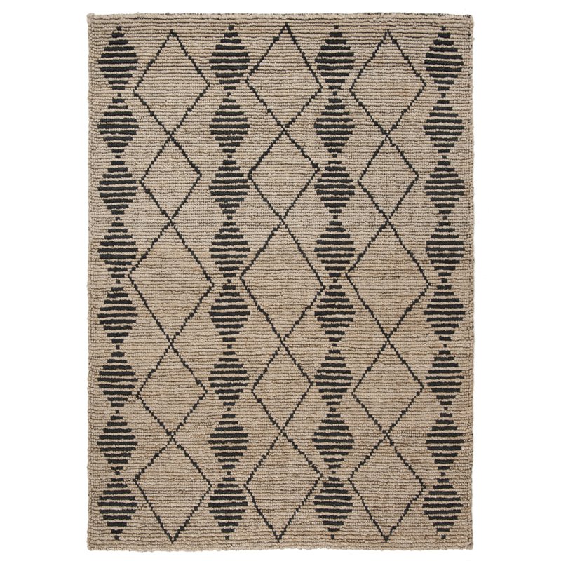 Safavieh Bohemian 8' x 10' Hand Loomed Jute Rug in Beige and Black