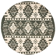 Safavieh Bohemian 6' Round Hand Loomed Jute Rug in Gray and Beige