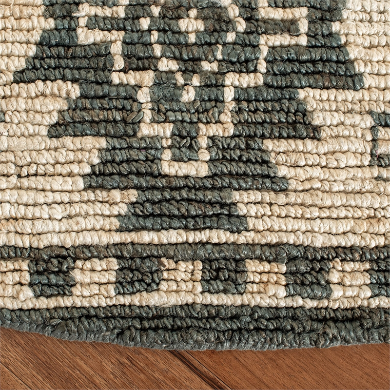 Safavieh Bohemian 6' Round Hand Loomed Jute Rug in Gray and Beige