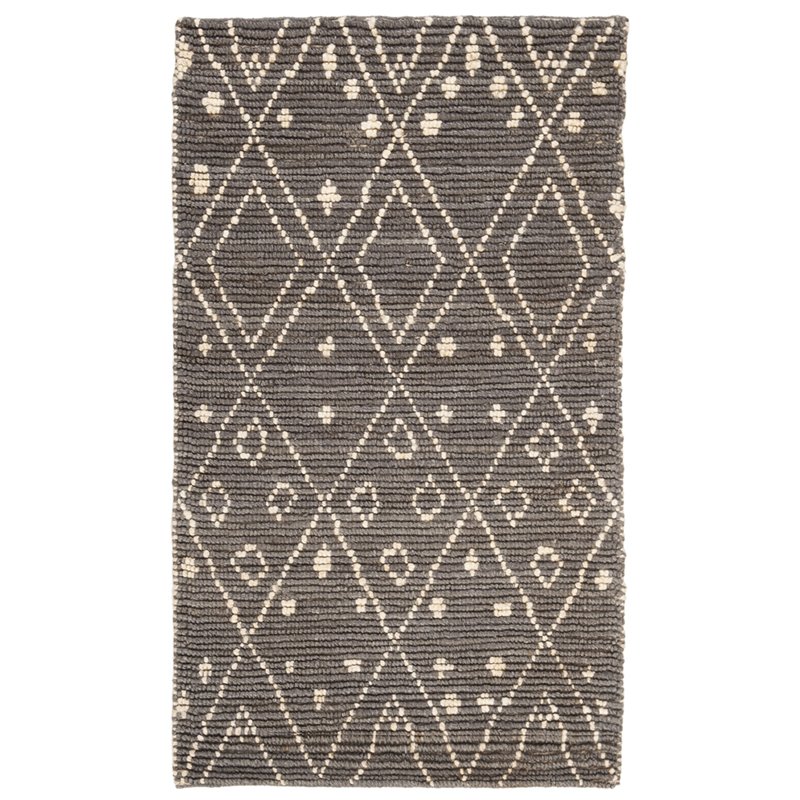 Safavieh Bohemian 2' x 3' Hand Loomed Jute Rug in Gray and White
