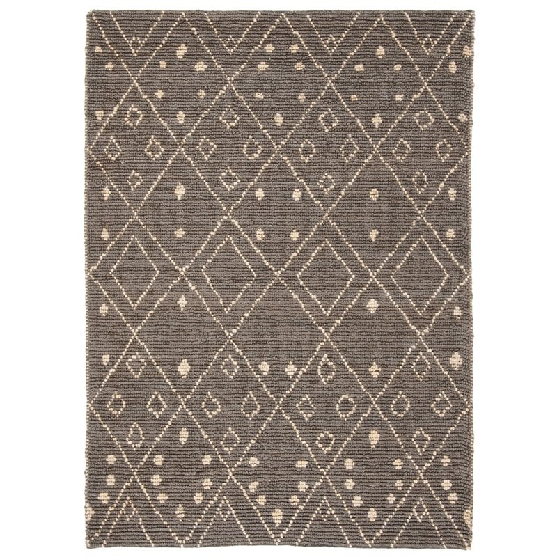 Safavieh Bohemian 4' x 6' Hand Loomed Jute Rug in Gray and White