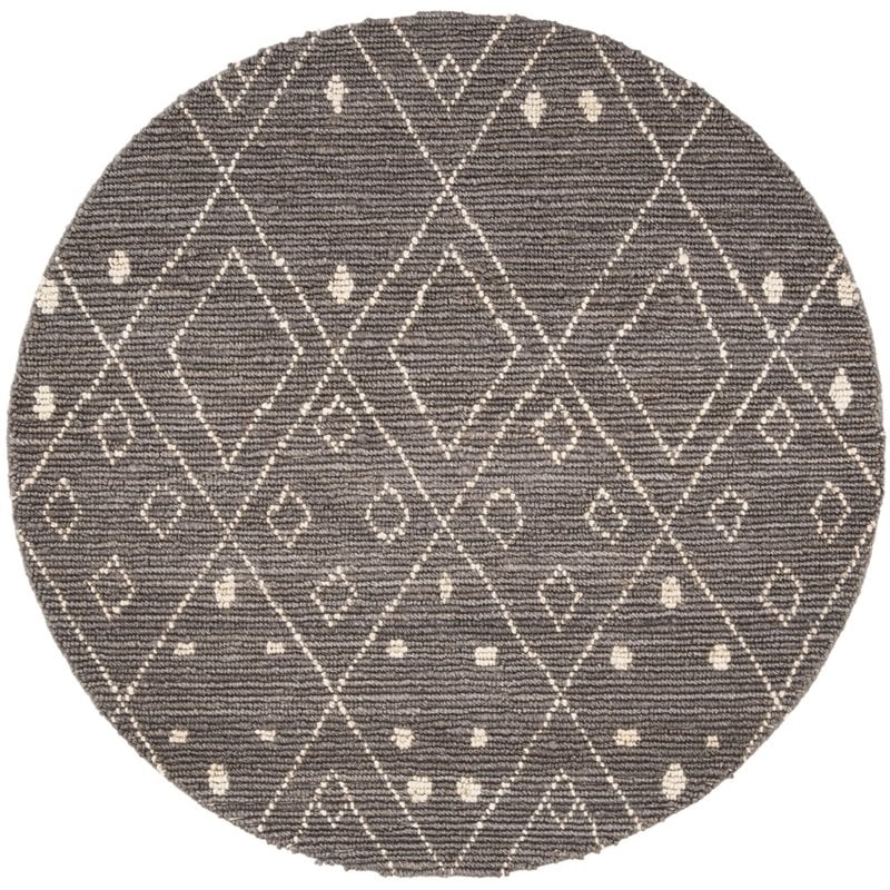 Safavieh Bohemian 6' Round Hand Loomed Jute Rug in Gray and White