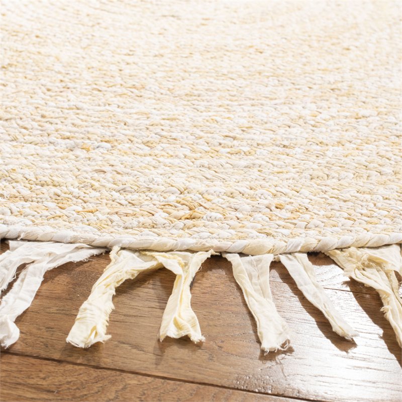 Safavieh Braided 3' Round Hand Woven Rug in Beige