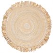 Safavieh Braided 3' Round Hand Woven Rug in Beige