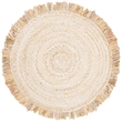 Safavieh Braided 5' Round Hand Woven Rug in Beige