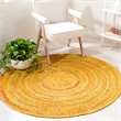 Safavieh Braided 4' Round Hand Woven Rug in Beige