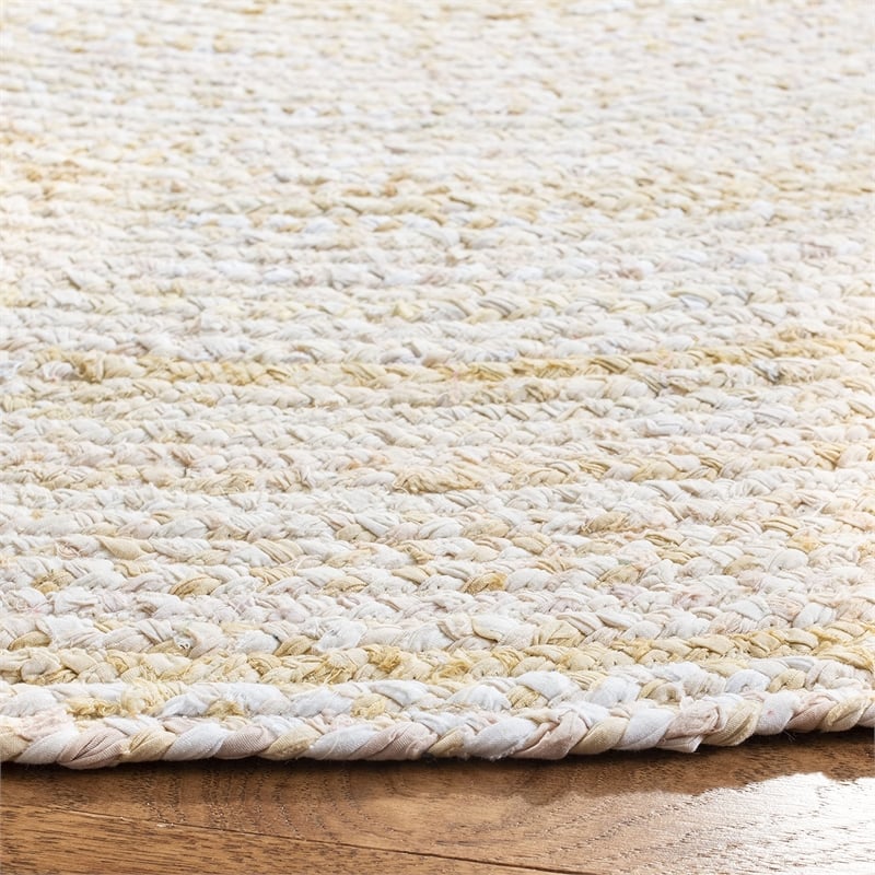 Safavieh Braided 5' Round Hand Woven Rug in Beige