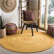 Safavieh Braided 3' Round Hand Woven Rug in Gold