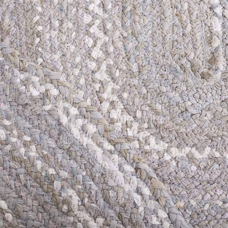 Safavieh Braided 4' Round Hand Woven Rug in Light Gray