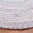 Safavieh Braided 5' Round Hand Woven Rug in Light Gray