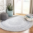 Safavieh Braided 6' Round Hand Woven Rug in Light Gray
