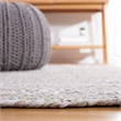 Safavieh Braided 6' Round Hand Woven Rug in Light Gray
