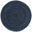 Safavieh Braided 5' Round Hand Woven Rug in Navy and Black