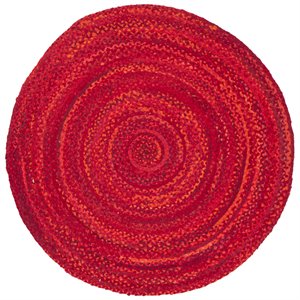 safavieh braided hand woven rug in red
