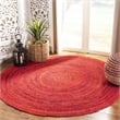 Safavieh Braided 4' Round Hand Woven Rug in Red