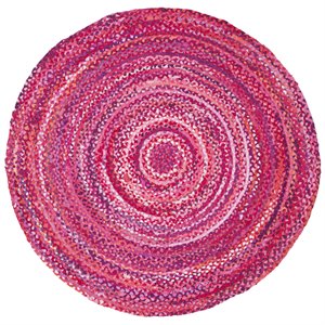 safavieh braided hand woven rug in pink and fuchsia