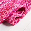 Safavieh Braided 4' Round Hand Woven Rug in Pink and Fuchsia