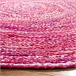 Safavieh Braided 5' Round Hand Woven Rug in Pink and Fuchsia