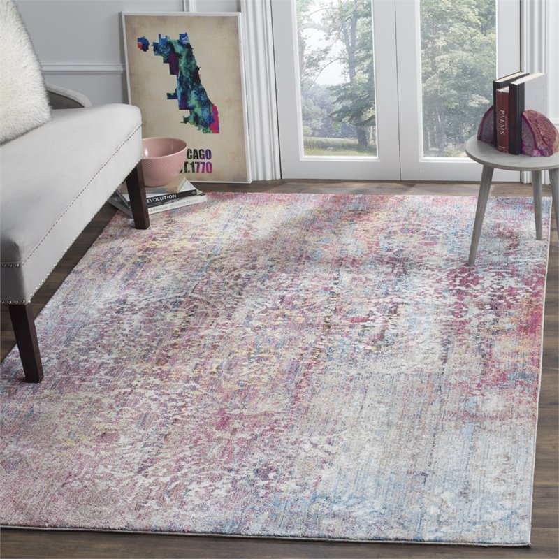Safavieh Bristol 9' x 12' Rug in Pink and Blue
