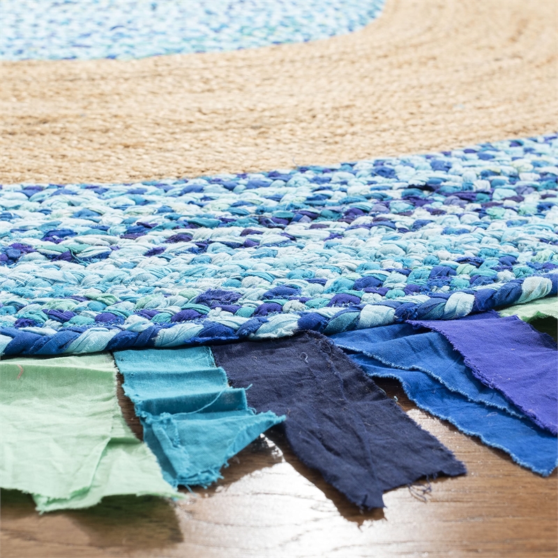 Safavieh Cape Cod 3' Round Hand Woven Jute Rug in Turquoise