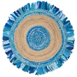 Safavieh Cape Cod 4' Round Hand Woven Jute Rug in Turquoise