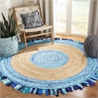 Safavieh Cape Cod 6' Round Hand Woven Jute Rug in Turquoise