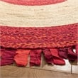 Safavieh Cape Cod 3' Round Hand Woven Jute Rug in Red and Natural