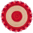 Safavieh Cape Cod 5' Round Hand Woven Jute Rug in Red and Natural