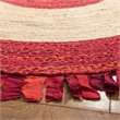 Safavieh Cape Cod 5' Round Hand Woven Jute Rug in Red and Natural