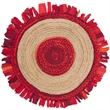 Safavieh Cape Cod 5' Round Hand Woven Jute Rug in Red and Natural