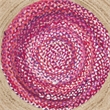 Safavieh Cape Cod 3' Round Hand Woven Jute Rug in Pink and Natural