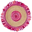 Safavieh Cape Cod 3' Round Hand Woven Jute Rug in Pink and Natural