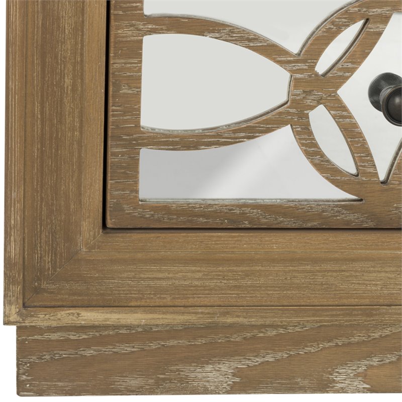 Safavieh Catalina 3 Drawer Wood and Mirror Chest in Oak